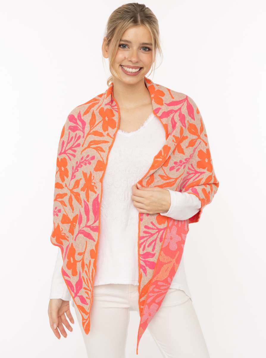 💕 Zwillingsherz Dreieckstuch "Blätter Mix" Pink