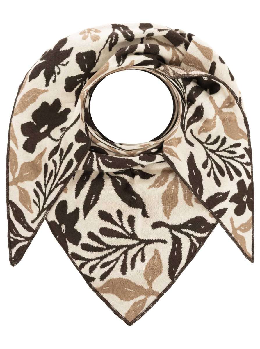 💕 Zwillingsherz Dreieckstuch "Blätter Mix" Beige