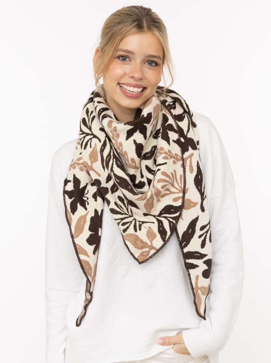 💕 Zwillingsherz Dreieckstuch "Blätter Mix" Beige