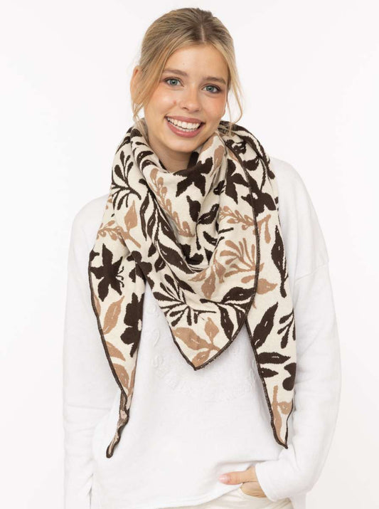 💕 Zwillingsherz Dreieckstuch "Blätter Mix" Beige