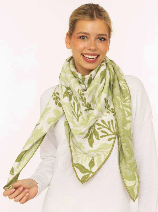 💕 Zwillingsherz Dreieckstuch "Blätter Mix" Grün