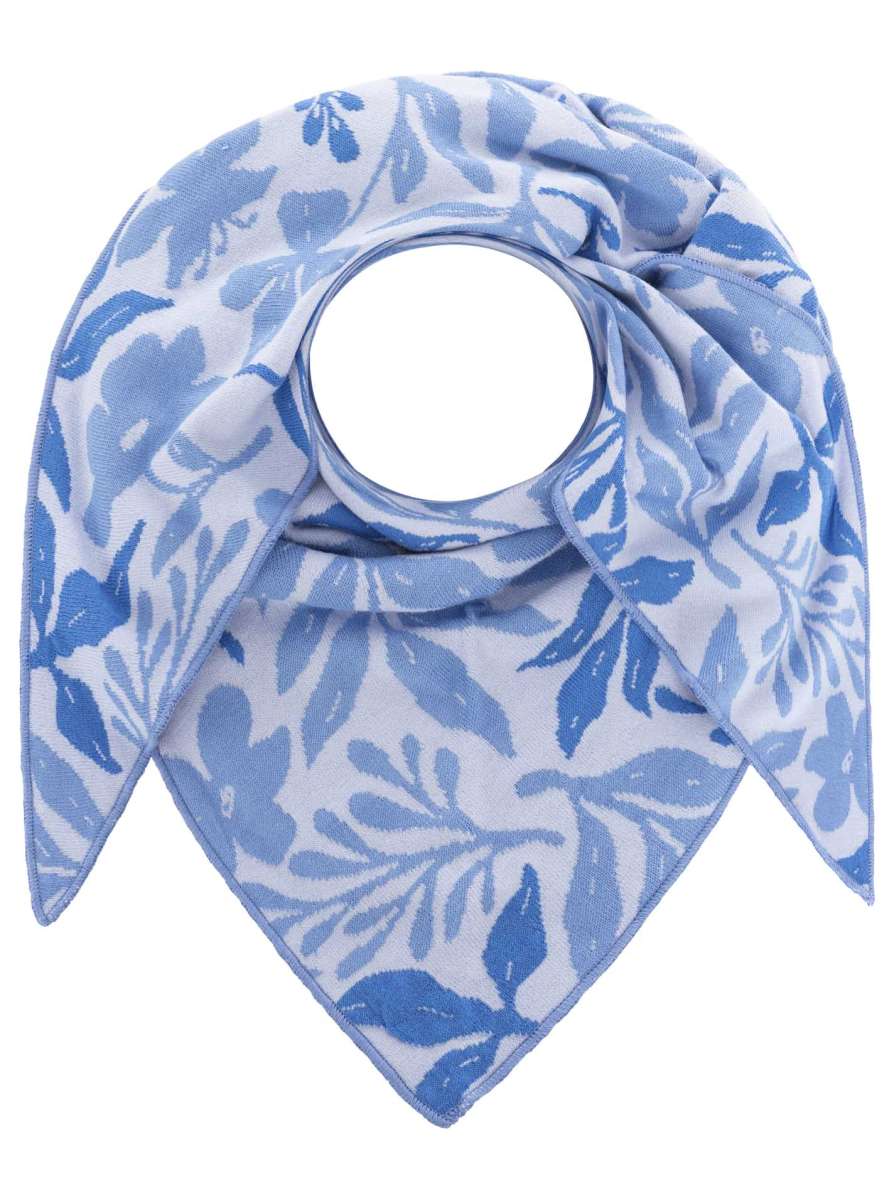 💕 Zwillingsherz Dreieckstuch "Blätter Mix" Blau