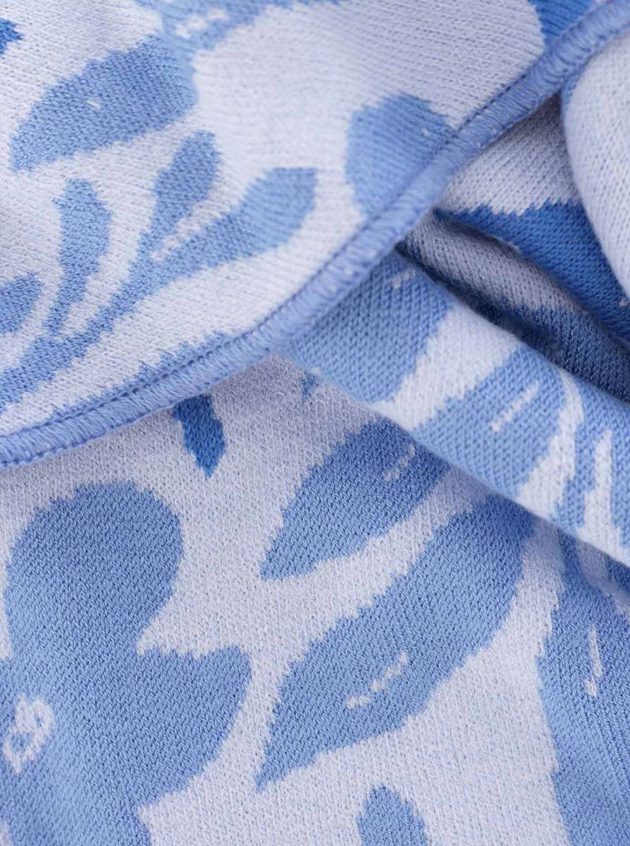 💕 Zwillingsherz Dreieckstuch "Blätter Mix" Blau