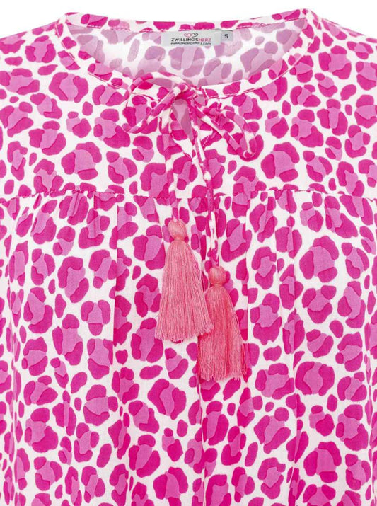 💕 Zwillingsherz Bluse "Classic Leo" 100 % Viskose Pink
