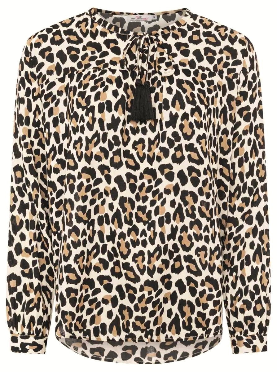 💕 Zwillingsherz Bluse "Classic Leo" 100 % Viskose Beige