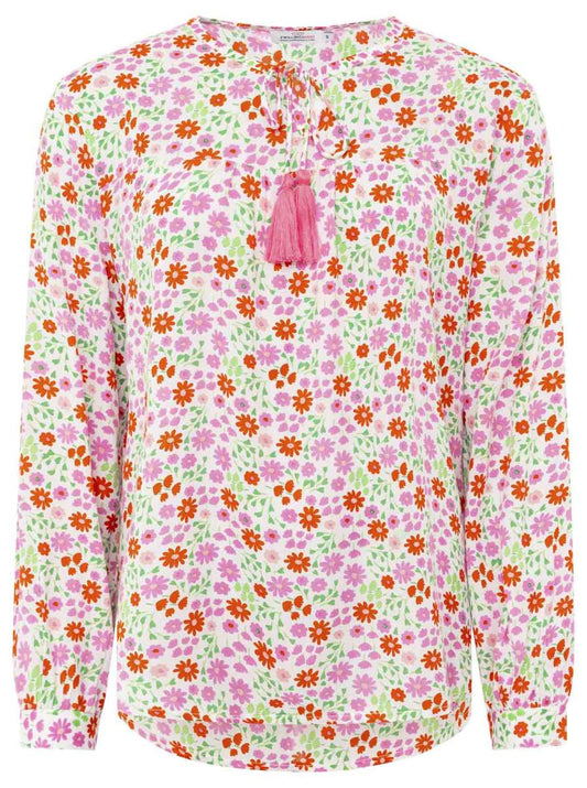 💕 Zwillingsherz Bluse "Mille Fleur" 100 % Viskose Pink