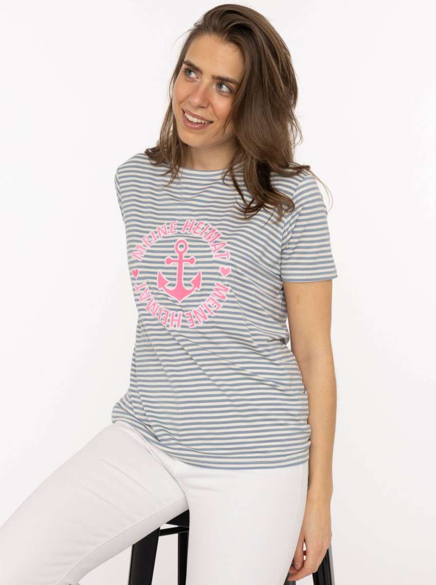 💕 Zwillingsherz Shirt "Heimat Anker" Jeansblau