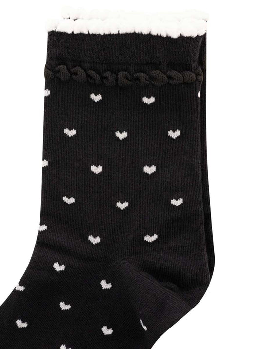 💕 Zwillingsherz Socken "Kleine Herzen" Schwarz
