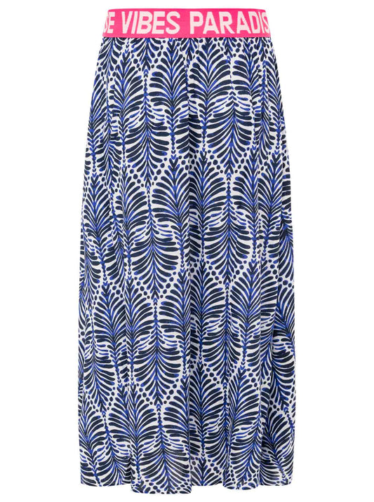 💕 Zwillingsherz Rock "Jungle Leaves" Blau