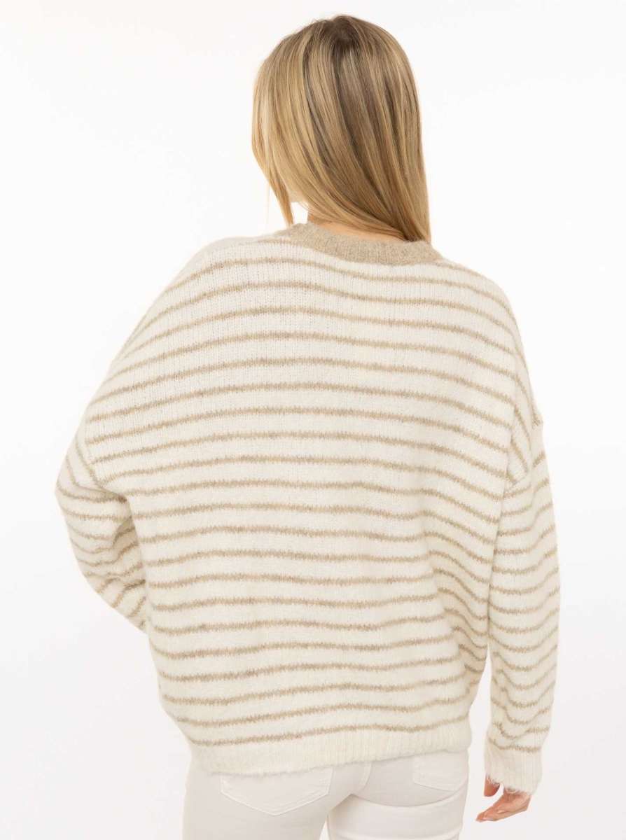💕 Zwillingsherz Pullover "Lemons" Rundhals Viskose Beige