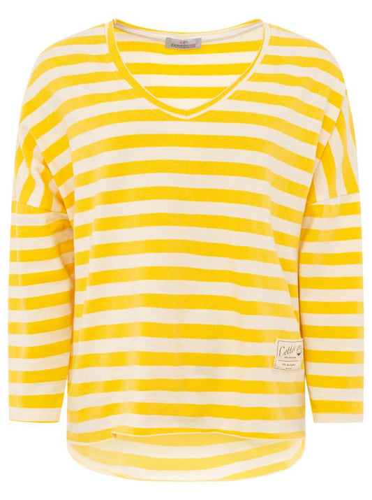 💕 Zwillingsherz Sweatshirt "Streifen& Jersey" Sweater Oversize Gelb