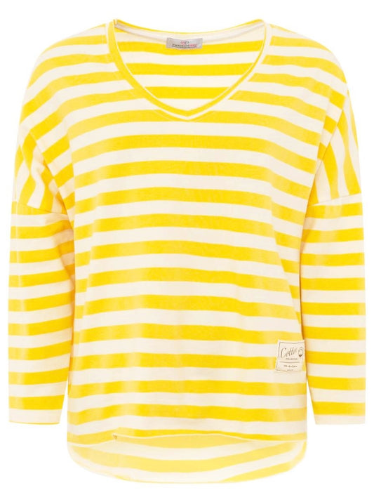 💕 Zwillingsherz Sweatshirt "Streifen& Jersey" Sweater Oversize Gelb