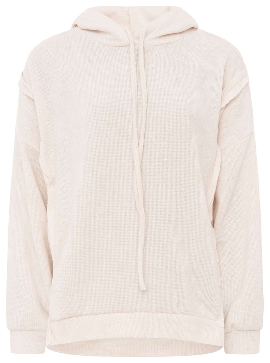 Zwillingsherz Hoodie Kord "Soft Touch" Hellbeige
