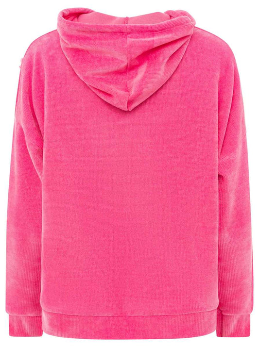 Zwillingsherz Hoodie Kord "Soft Touch" Neonpink