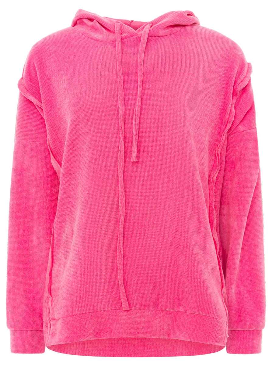 Zwillingsherz Hoodie Kord "Soft Touch" Neonpink