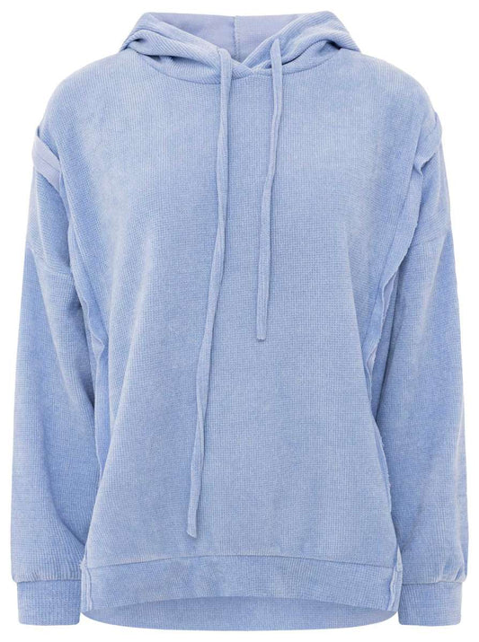 Zwillingsherz Hoodie Kord "Soft Touch" Hellblau