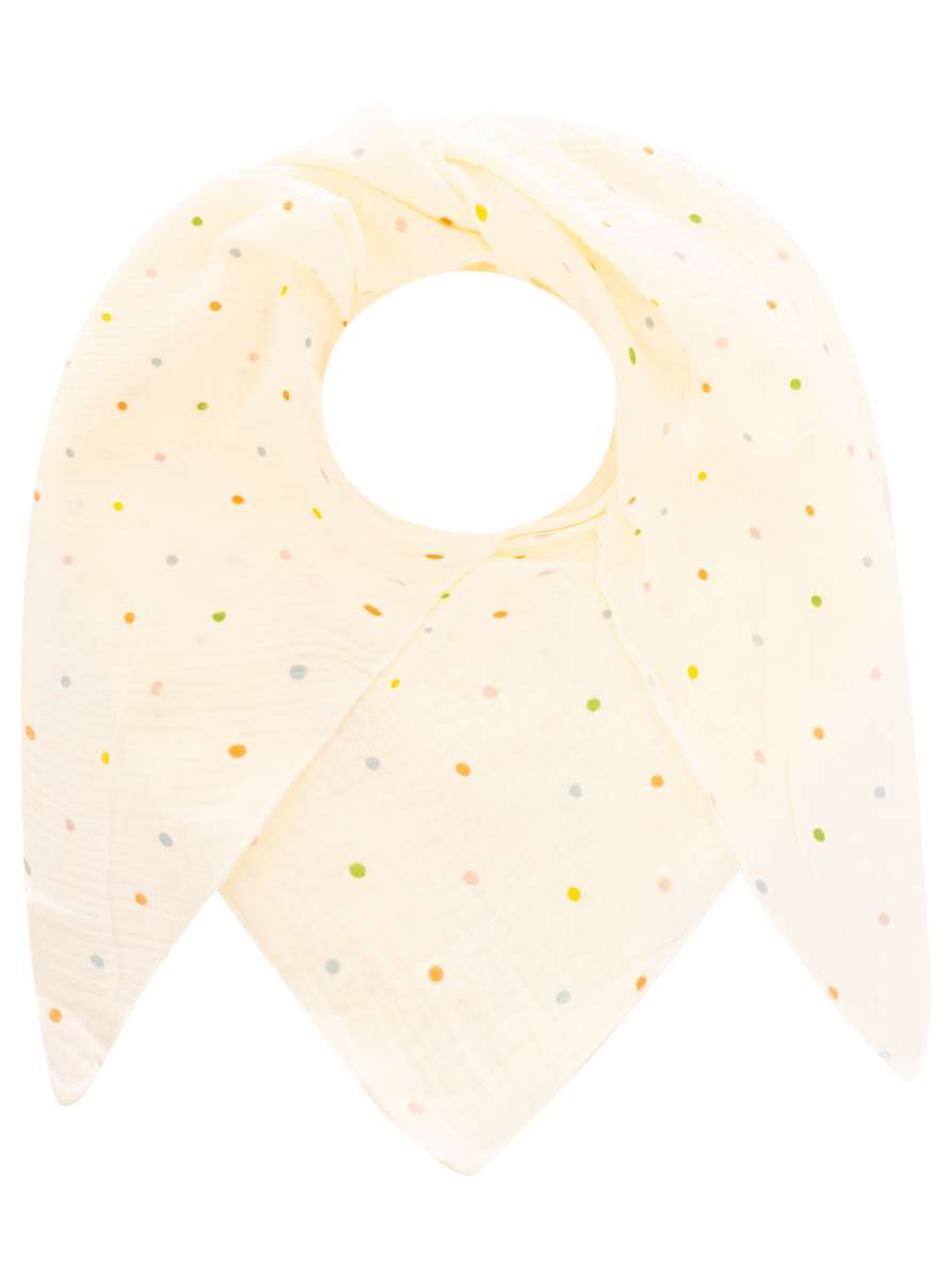 💕 Zwillingsherz Dreieckstuch "Punkte" Musselin Viereck Weiß