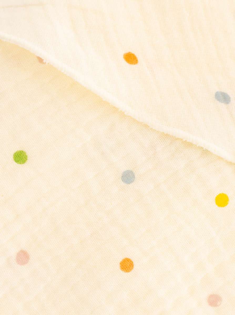 💕 Zwillingsherz Dreieckstuch "Punkte" Musselin Viereck Weiß