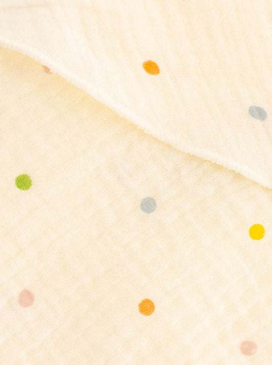 💕 Zwillingsherz Dreieckstuch "Punkte" Musselin Viereck Weiß