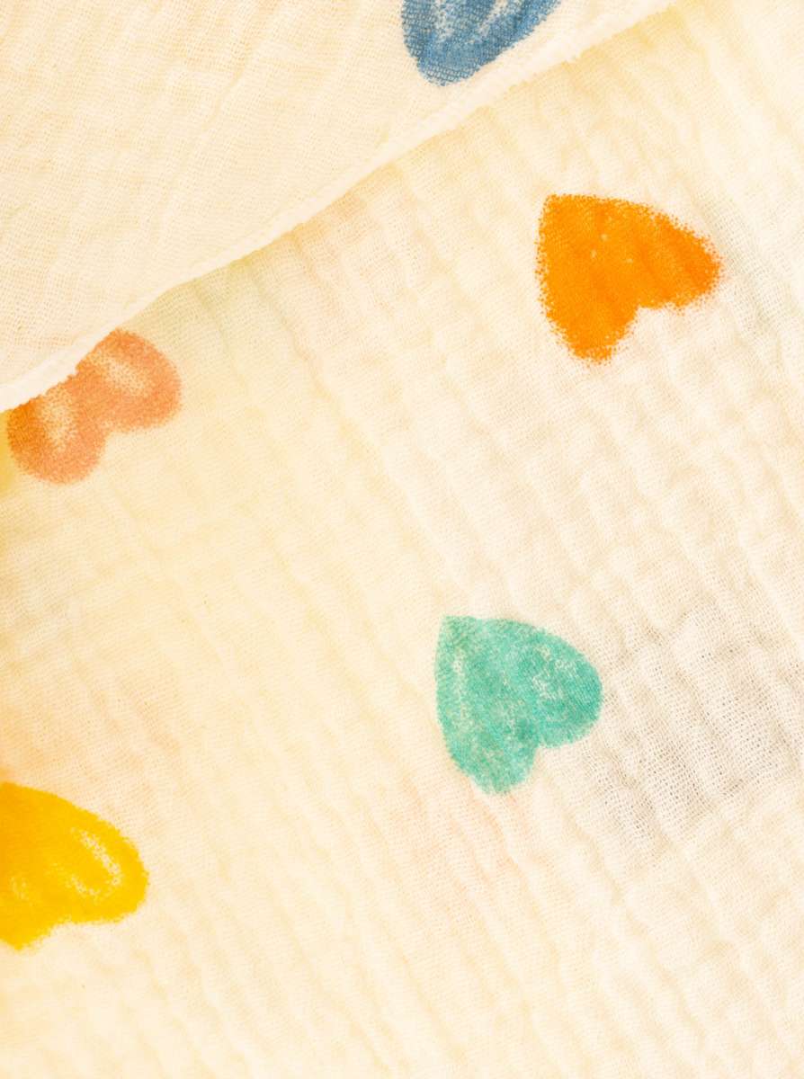 💕 Zwillingsherz Dreieckstuch "Herzen" Musselin Viereck Weiß