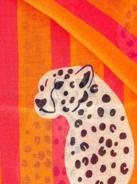 💕 Zwillingsherz Tuch "Leopard Streifen" Orange