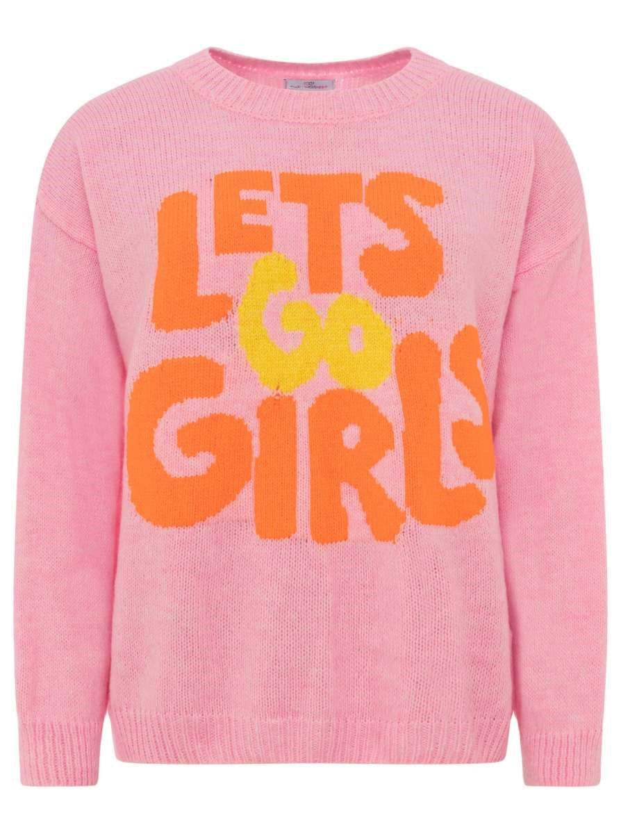 💕 Zwillingsherz Pullover "Lets Go Girls" Wollmix Rosa
