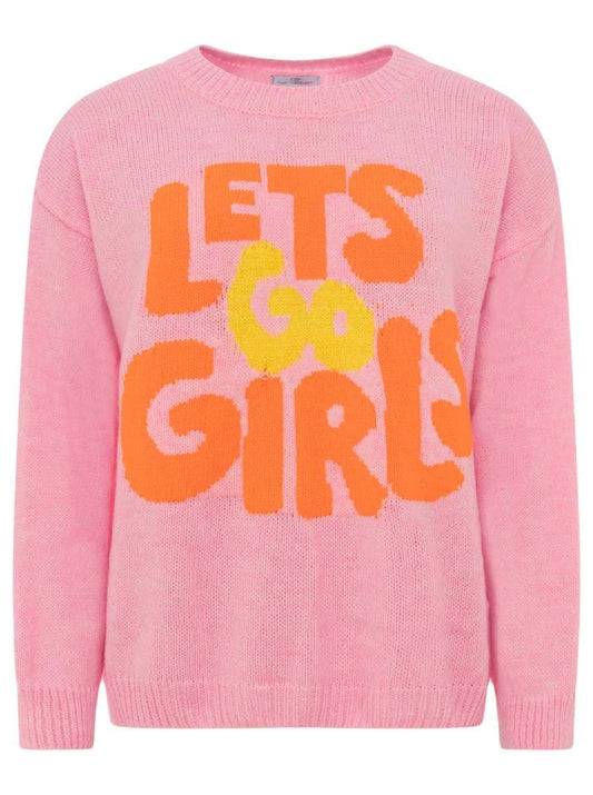 💕 Zwillingsherz Pullover "Lets Go Girls" Wollmix Rosa