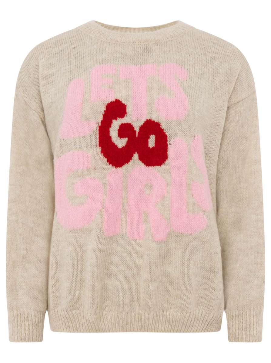 💕 Zwillingsherz Pullover "Lets Go Girls" Wollmix Beige