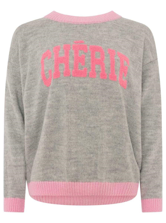 💕 Zwillingsherz Pullover "Cherie" Wollmix Grau