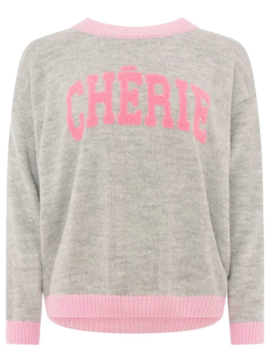 💕 Zwillingsherz Pullover "Cherie" Wollmix Grau
