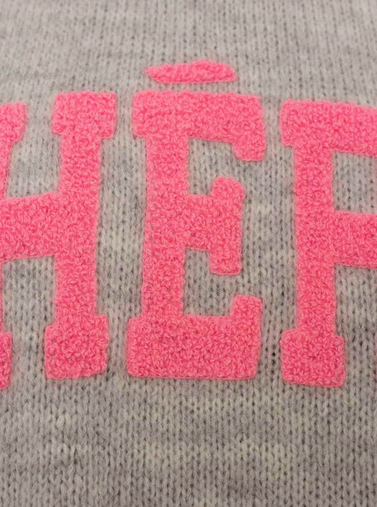 💕 Zwillingsherz Pullover "Cherie" Wollmix Grau