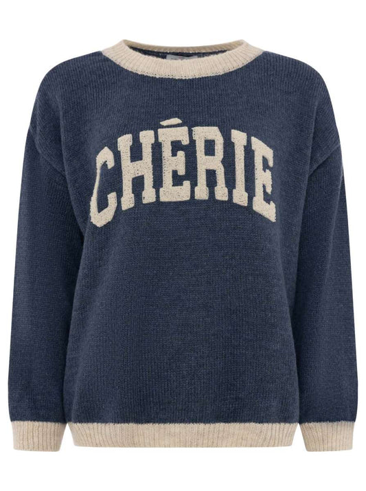 💕 Zwillingsherz Pullover "Cherie" Wollmix Marine