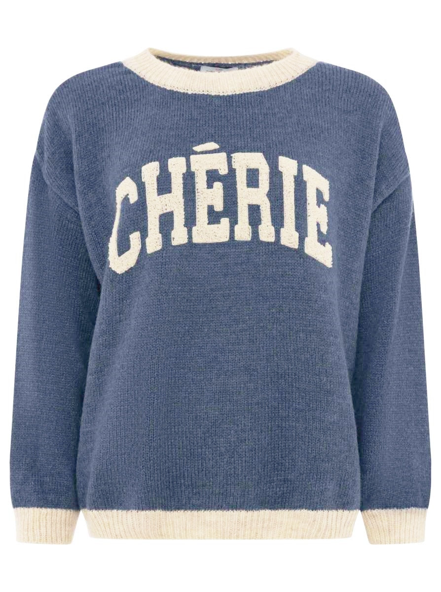 💕 Zwillingsherz Pullover "Cherie" Wollmix Marine