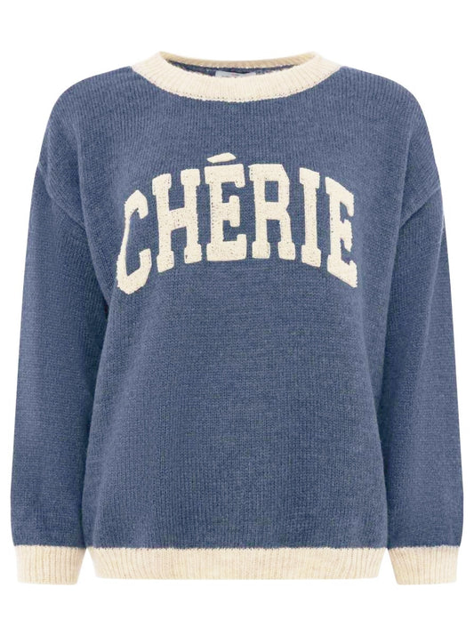 💕 Zwillingsherz Pullover "Cherie" Wollmix Marine