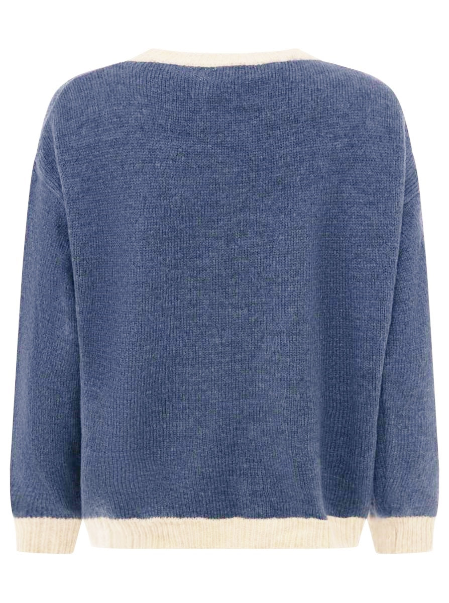 💕 Zwillingsherz Pullover "Cherie" Wollmix Marine