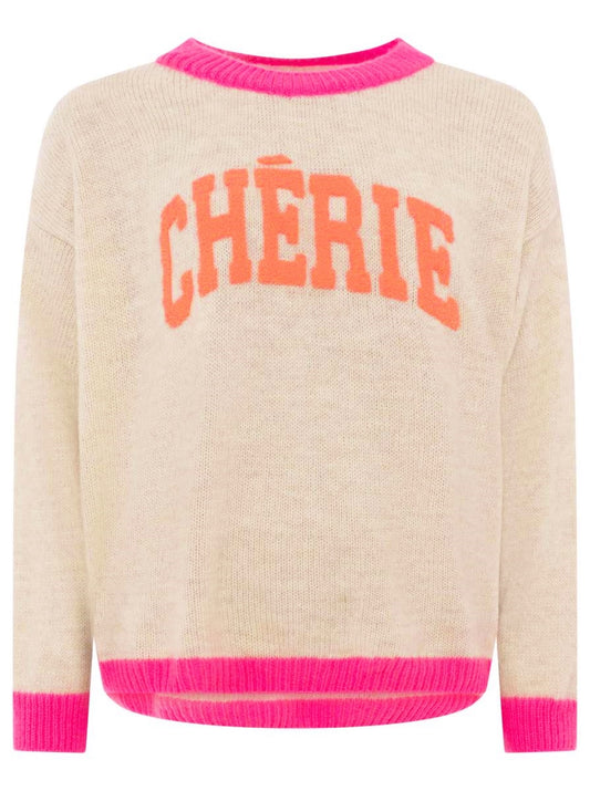 💕 Zwillingsherz Pullover "Cherie" Wollmix Beige