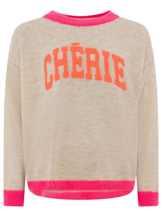 💕 Zwillingsherz Pullover "Cherie" Wollmix Beige