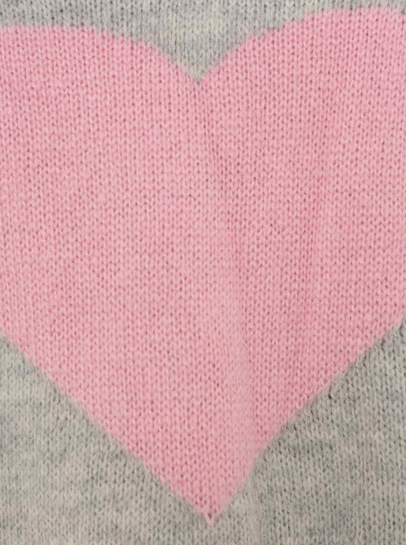 💕 Zwillingsherz Pullover Wollmix "Großes Herz" Hellgrau