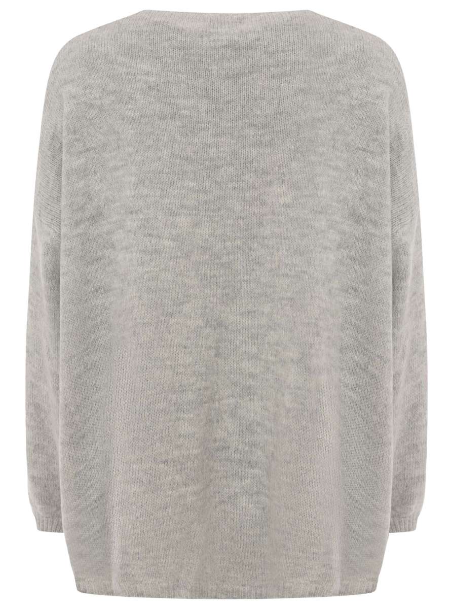 💕 Zwillingsherz Pullover Wollmix "Großes Herz" Hellgrau