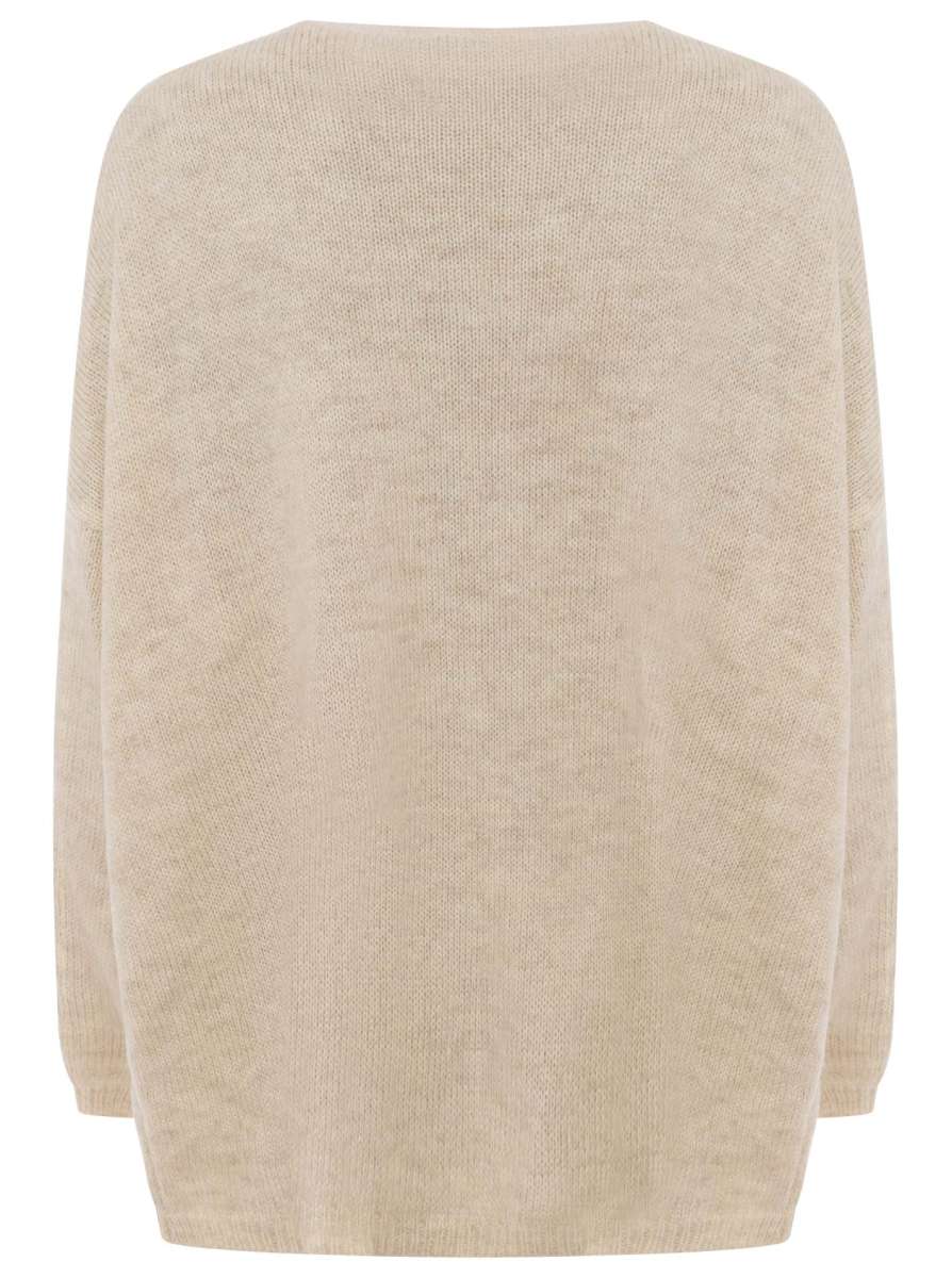💕 Zwillingsherz Pullover Wollmix "Großes Herz" Beige