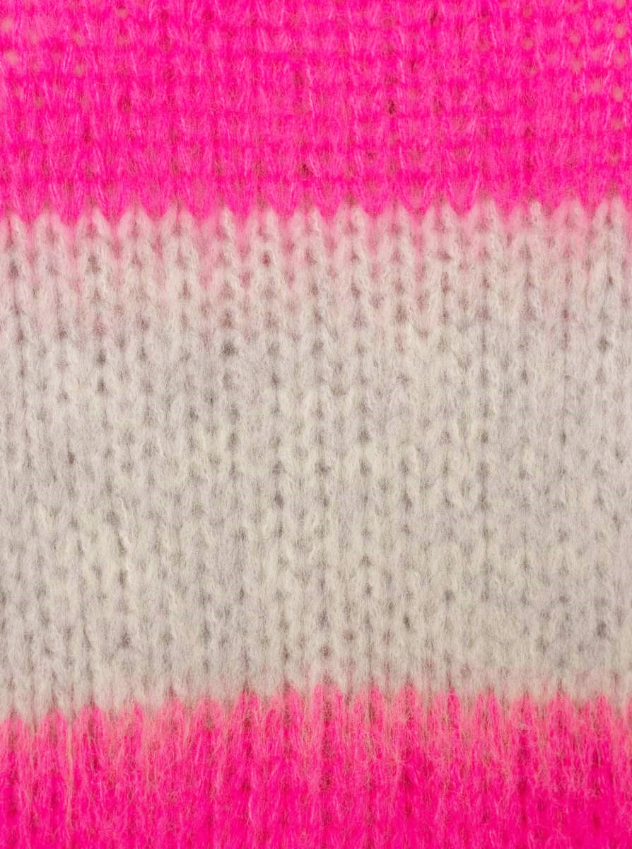 💕 Zwillingsherz Pullover Wollmix "Blockstreifen" Pink