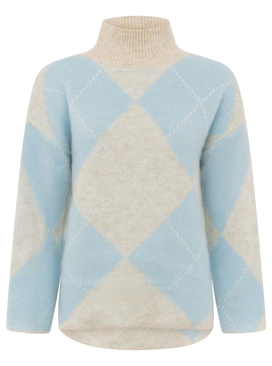 💕 Zwillingsherz Rollkragenpullover "Argyll" Hellblau