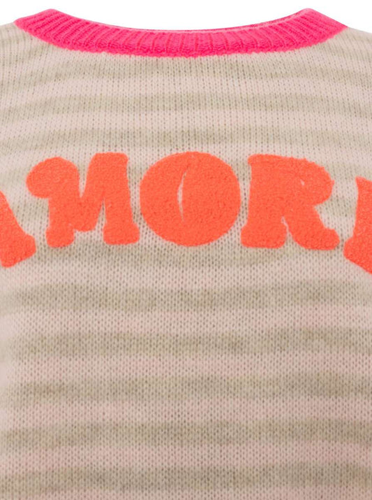 💕 Zwillingsherz Kurzarm Pullover "Amore" Wollmix Beige