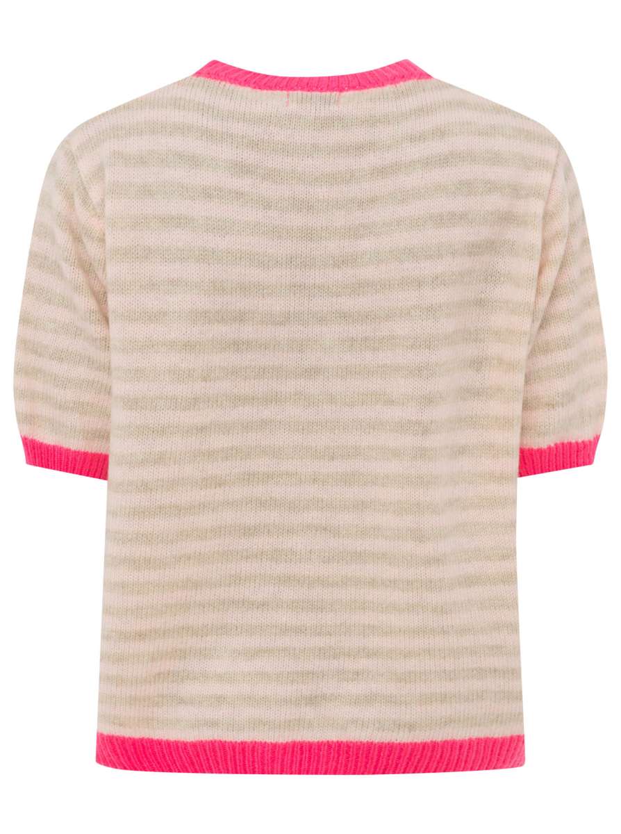 💕 Zwillingsherz Kurzarm Pullover "Amore" Wollmix Beige