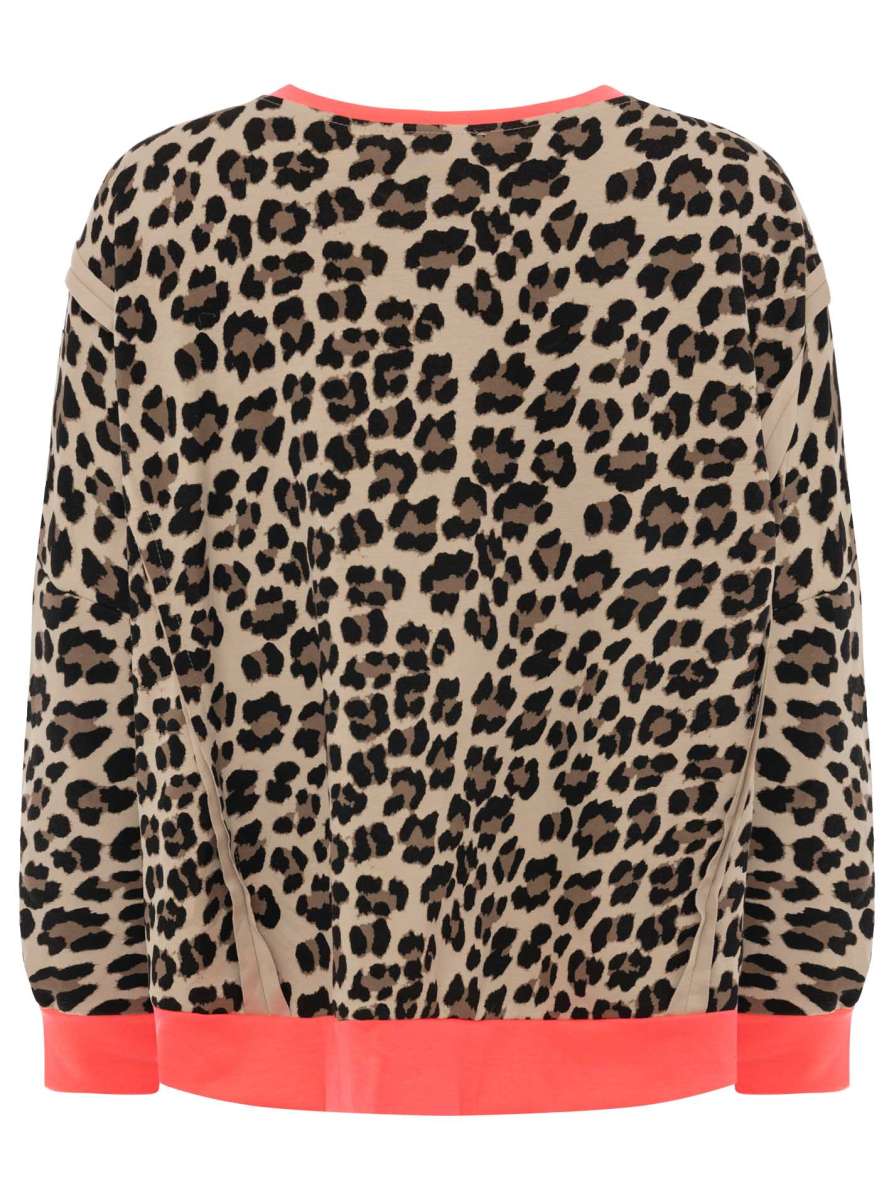 💕 Zwillingsherz Sweatshirt "Leo Buntes Bündchen" Sweater Baumwolle Pink