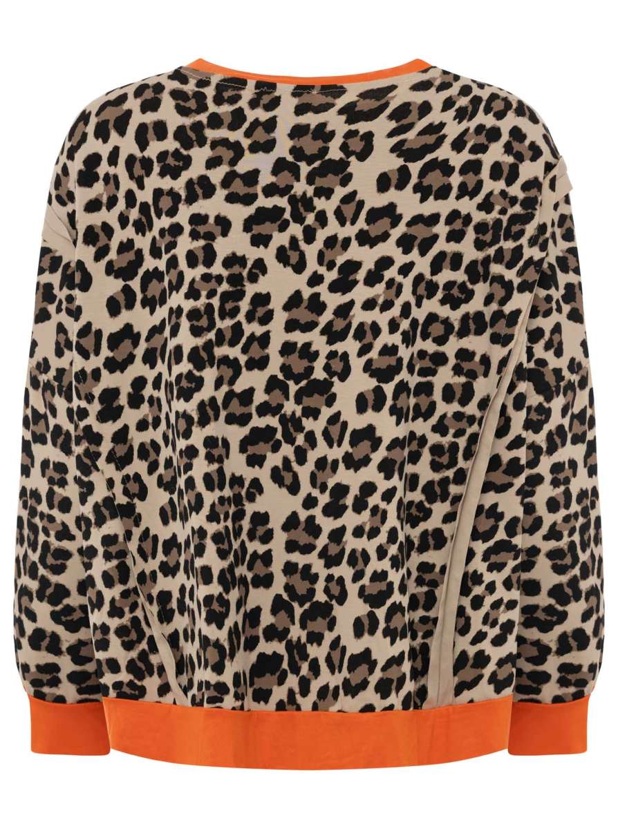 💕 Zwillingsherz Sweatshirt "Leo Buntes Bündchen" Sweater Baumwolle Orange