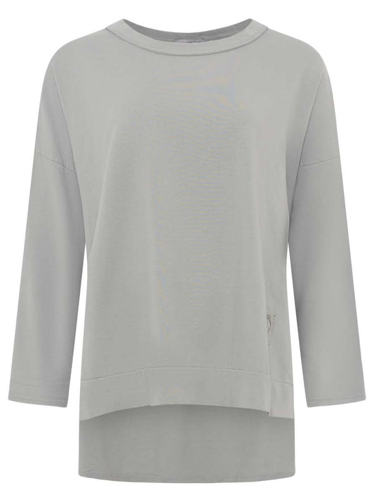 💕 Zwillingsherz Langarm Shirt "Uni Herz" BW Baumwolle Hellgrau