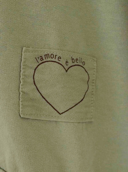 💕 Zwillingsherz Langarm Shirt "Uni Herz" BW Baumwolle Khaki
