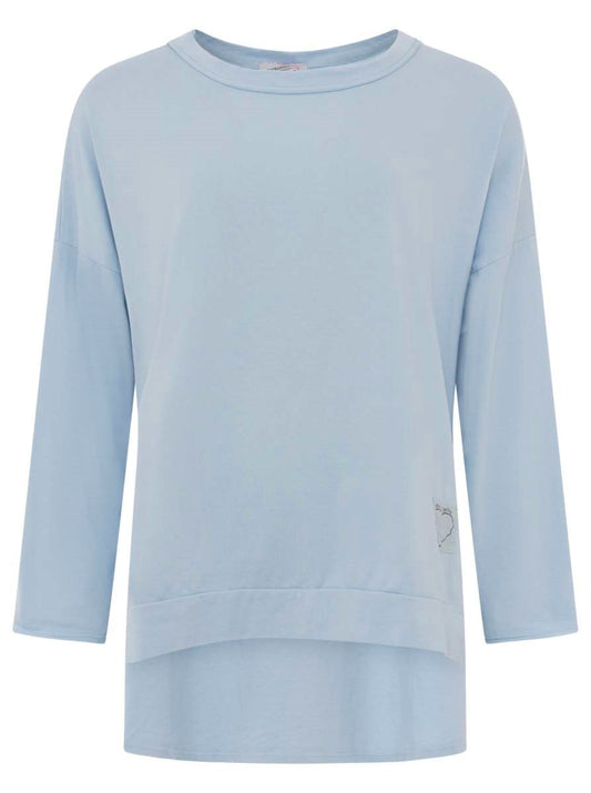 💕 Zwillingsherz Langarm Shirt "Uni Herz" BW Baumwolle Blau