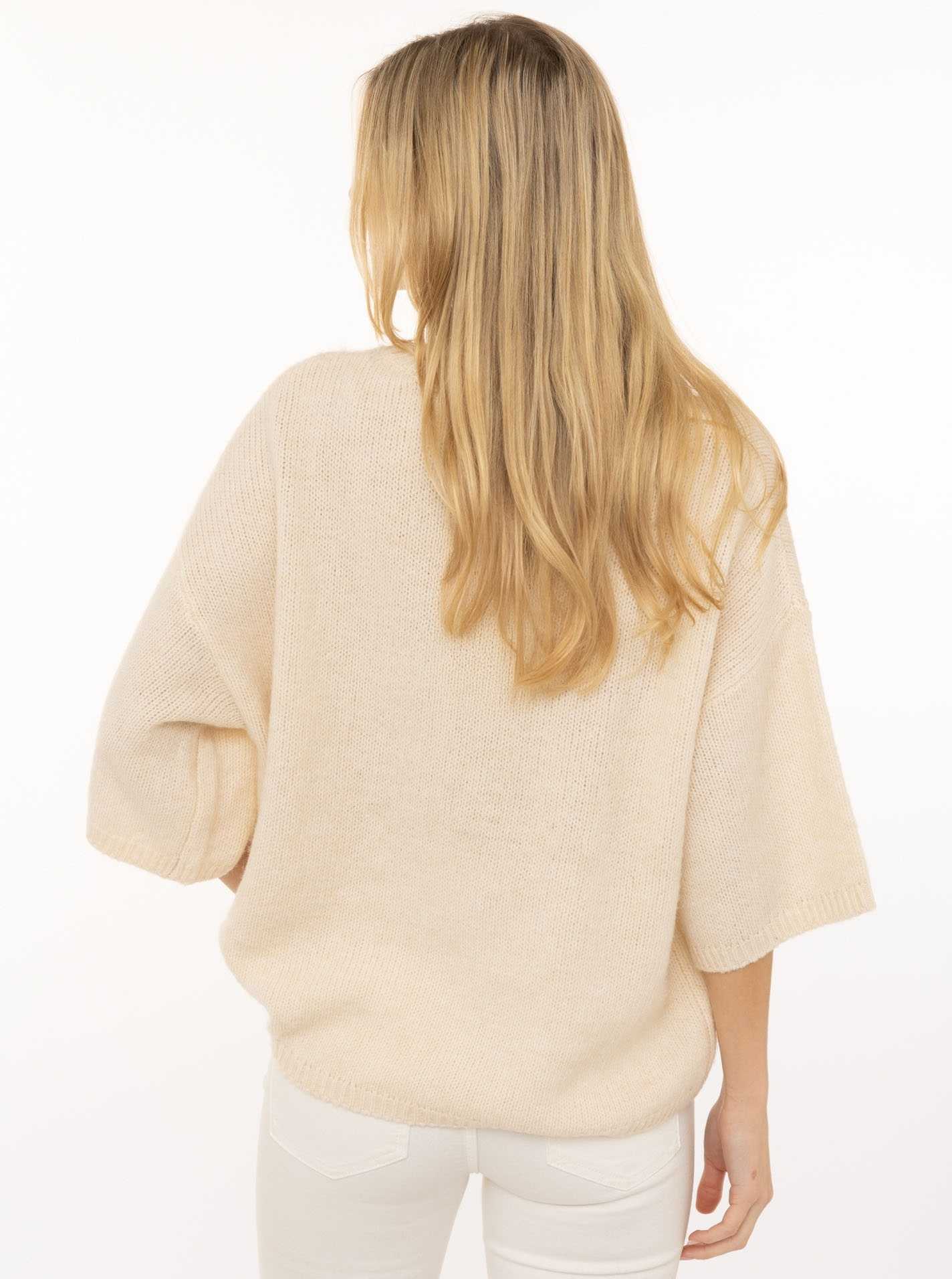 💕 Zwillingsherz Pullover "Boxy" Wollweiß